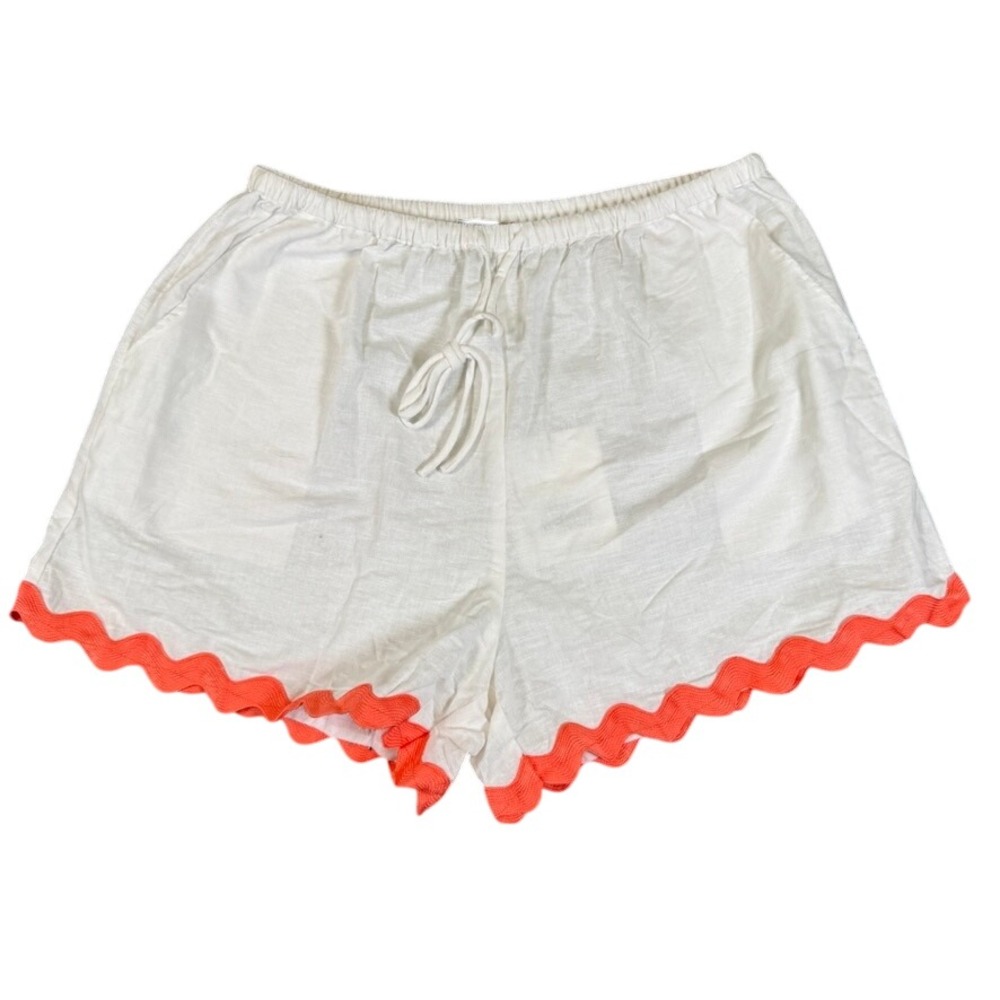 NWT Runaway The Label x Petal & Pup Ric Rac Scallop Hem Shorts White Melon 6 M
